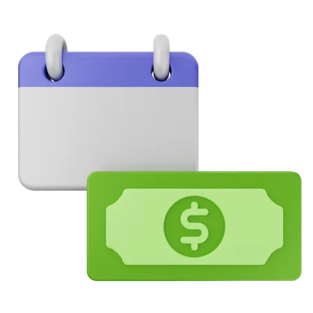 Calendar Money Dollar  3D Icon