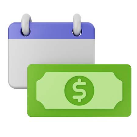 Calendar Money Dollar  3D Icon