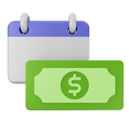 Calendar Money Dollar  3D Icon