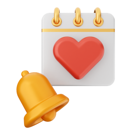 Calendar Notification Bell  3D Icon