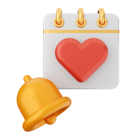 Calendar Notification Bell  3D Icon