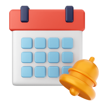 Calendar Notification Bell  3D Icon