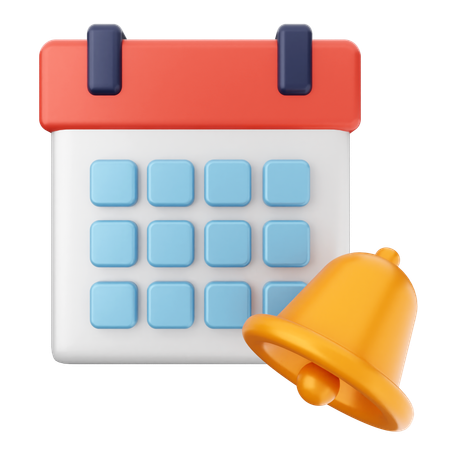 Calendar Notification Bell  3D Icon