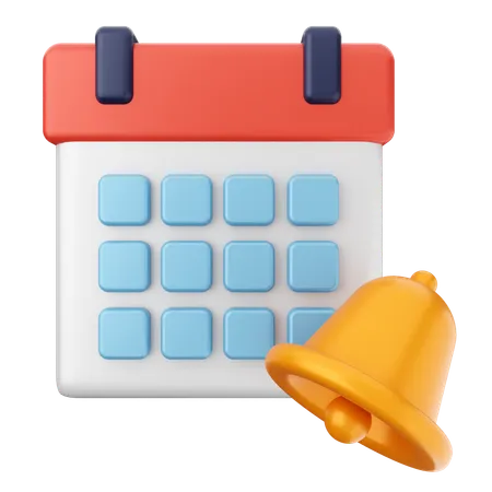 Calendar Notification Bell  3D Icon