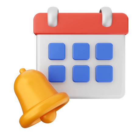 Calendar Notification Bell  3D Icon