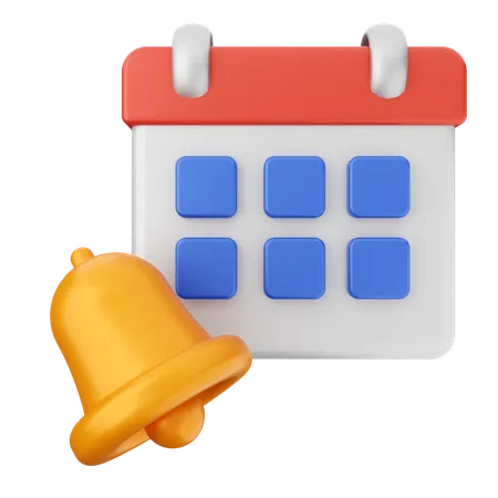 Calendar Notification Bell  3D Icon