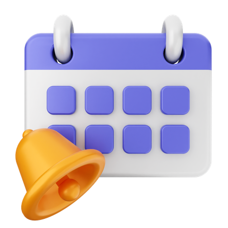 Calendar Notification Bell  3D Icon