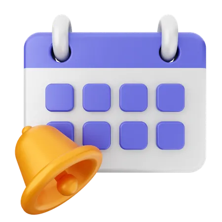 Calendar Notification Bell  3D Icon