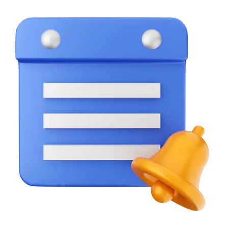 Calendar Notification Bell  3D Icon