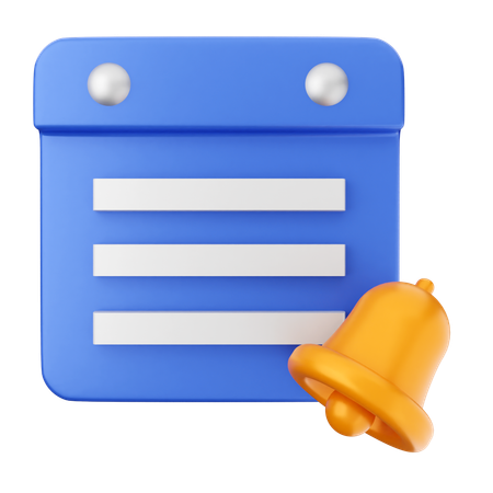 Calendar Notification Bell  3D Icon