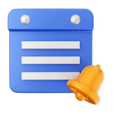 Calendar Notification Bell  3D Icon