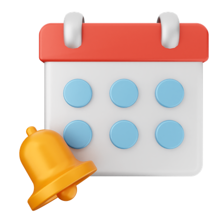 Calendar Notification Bell  3D Icon