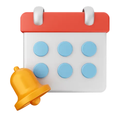 Calendar Notification Bell  3D Icon