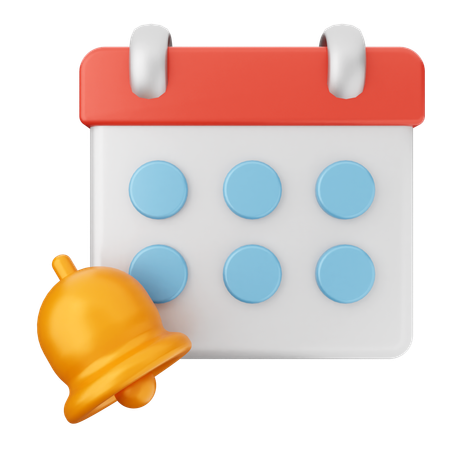 Calendar Notification Bell  3D Icon