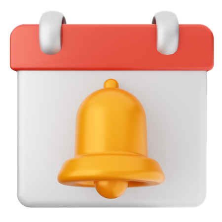 Calendar Notification Bell  3D Icon