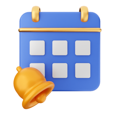 Calendar Notification Bell  3D Icon