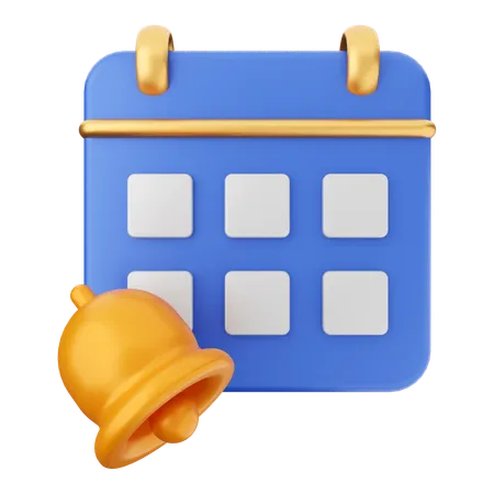 Calendar Notification Bell  3D Icon