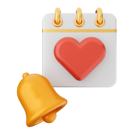 Calendar Notification Bell  3D Icon