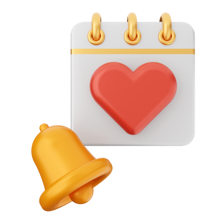 Calendar Notification Bell  3D Icon