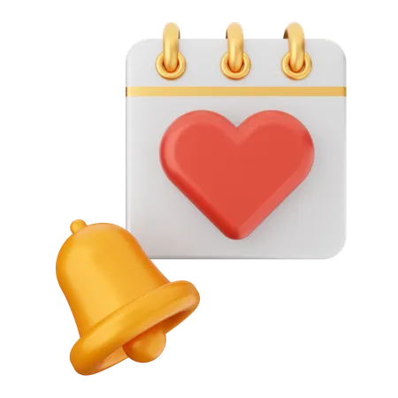 Calendar Notification Bell  3D Icon