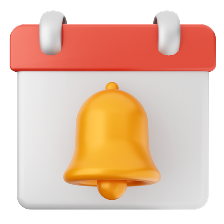 Calendar Notification Bell  3D Icon