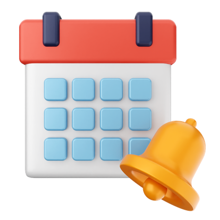 Calendar Notification Bell  3D Icon