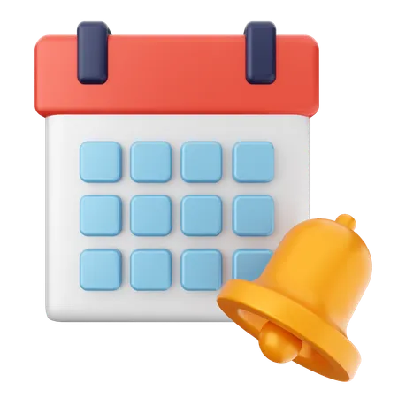 Calendar Notification Bell  3D Icon