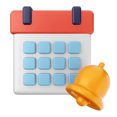 Calendar Notification Bell  3D Icon