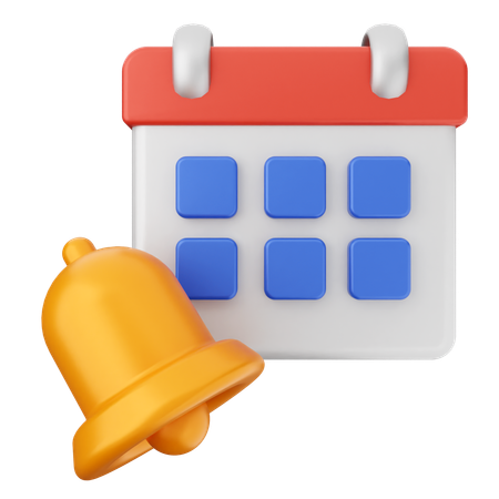 Calendar Notification Bell  3D Icon