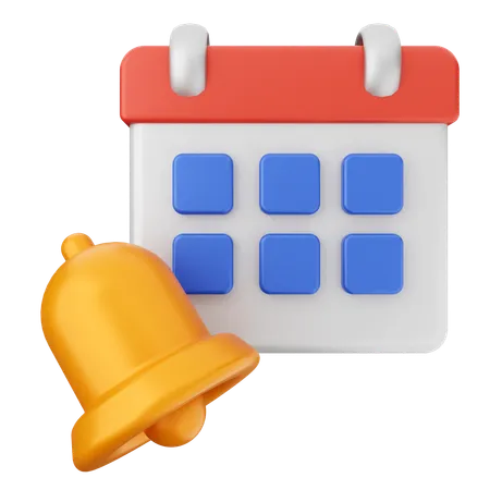 Calendar Notification Bell  3D Icon