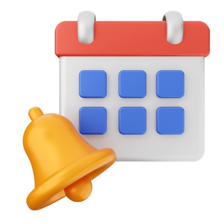 Calendar Notification Bell  3D Icon