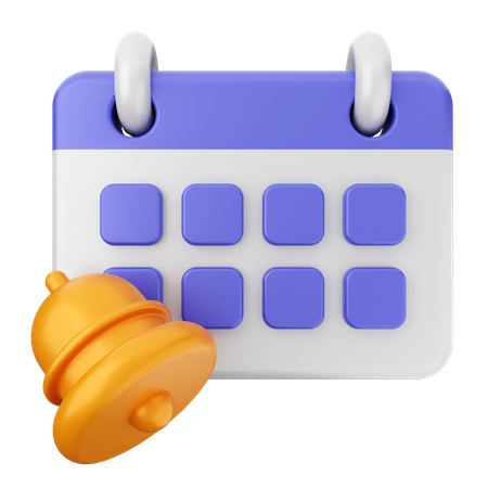 Calendar Notification Bell  3D Icon