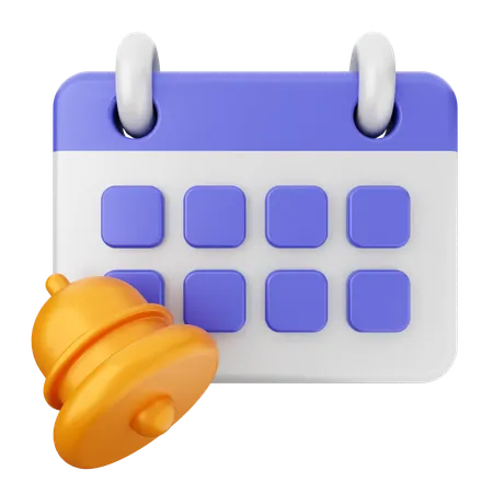 Calendar Notification Bell  3D Icon