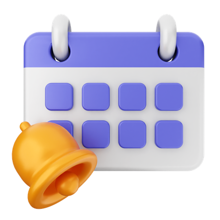 Calendar Notification Bell  3D Icon