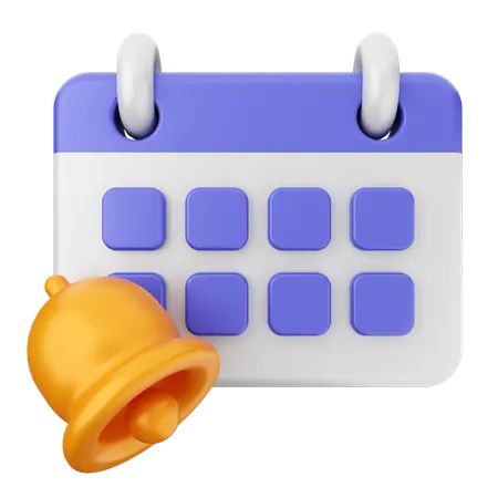 Calendar Notification Bell  3D Icon