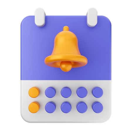 Calendar Notification Bell  3D Icon