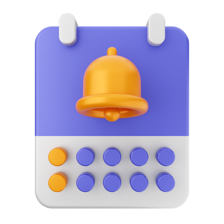 Calendar Notification Bell  3D Icon