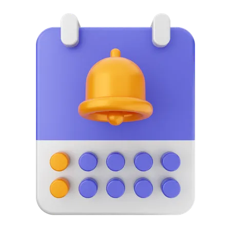 Calendar Notification Bell  3D Icon