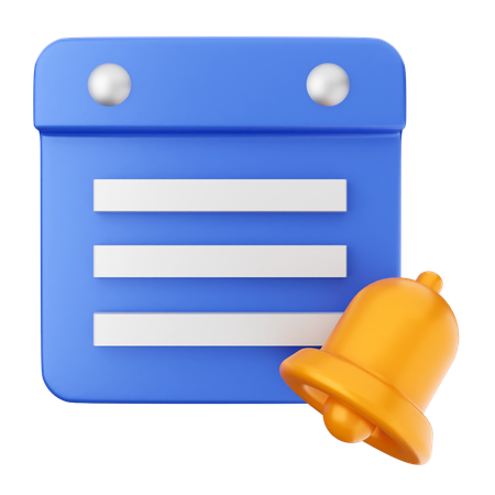 Calendar Notification Bell  3D Icon