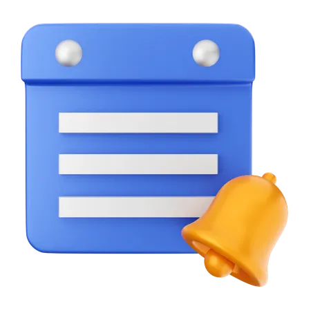 Calendar Notification Bell  3D Icon