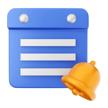 Calendar Notification Bell  3D Icon