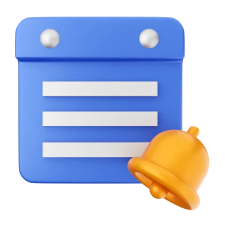 Calendar Notification Bell  3D Icon