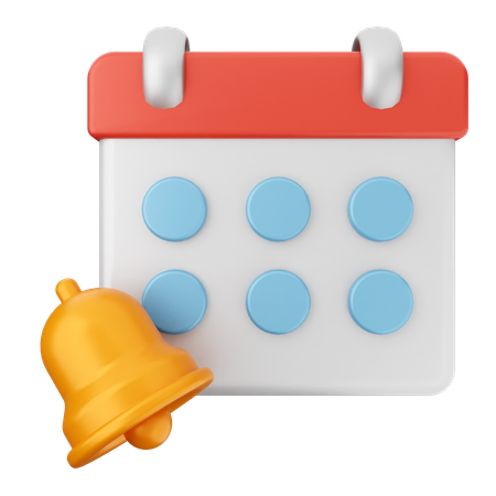 Calendar Notification Bell  3D Icon