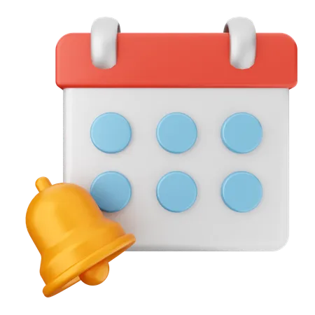 Calendar Notification Bell  3D Icon