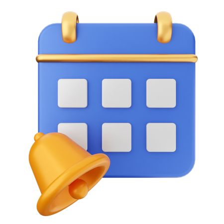 Calendar Notification Bell  3D Icon