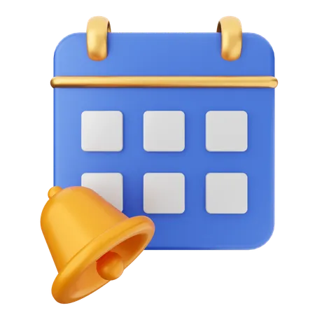 Calendar Notification Bell  3D Icon