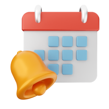 Calendar Notification Bell  3D Icon