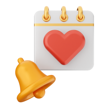 Calendar Notification Bell  3D Icon