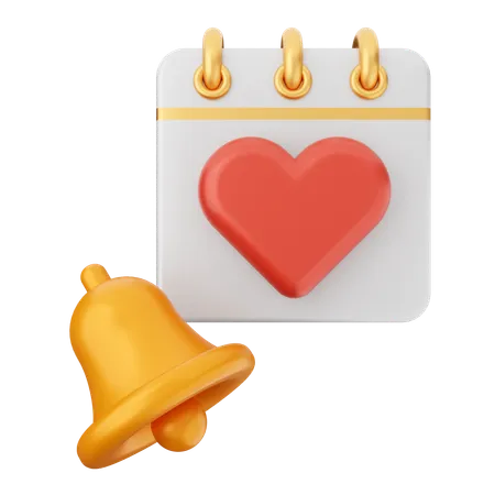 Calendar Notification Bell  3D Icon