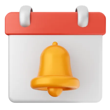 Calendar Notification Bell  3D Icon